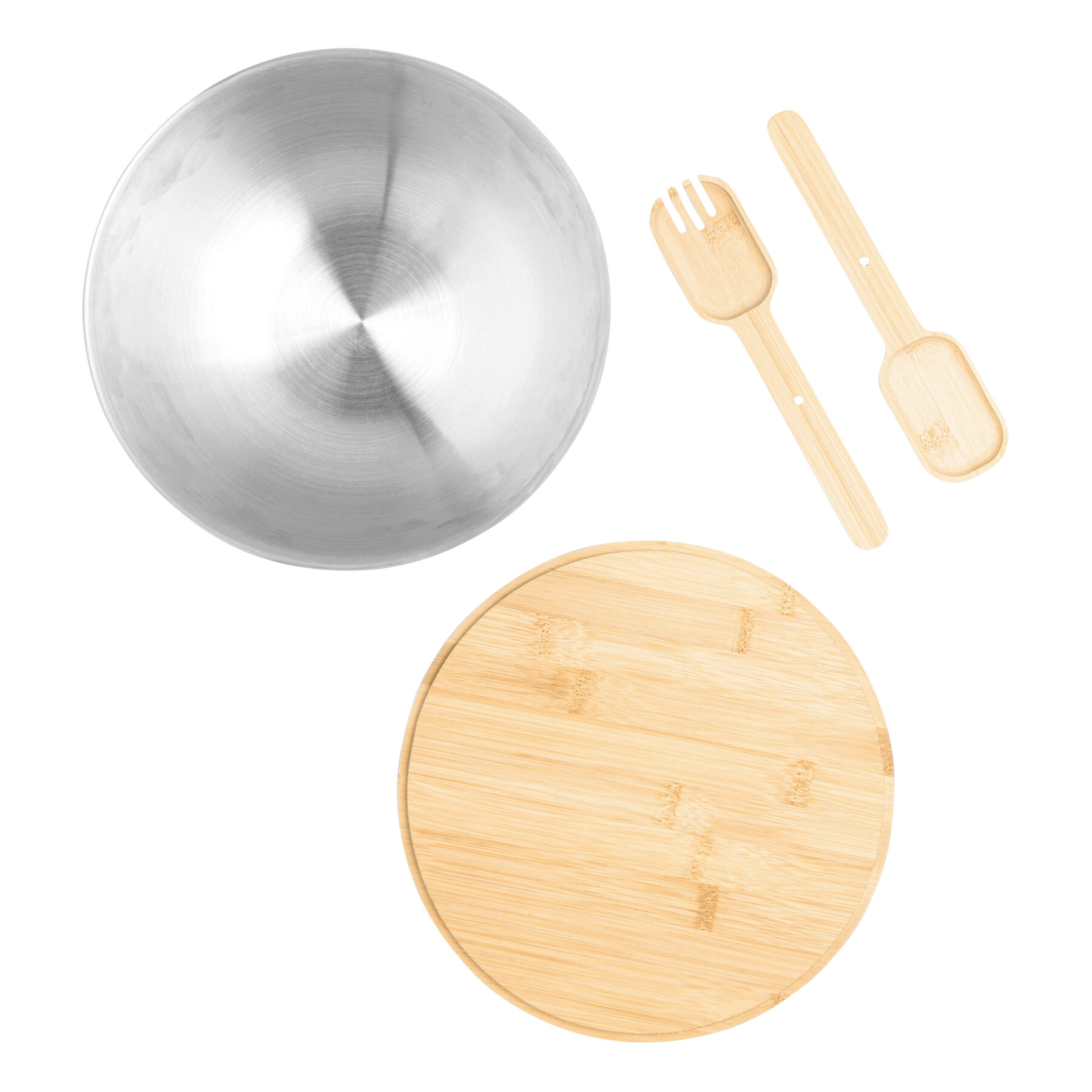 Salatschüssel EAT HEALTHY, braun, silber