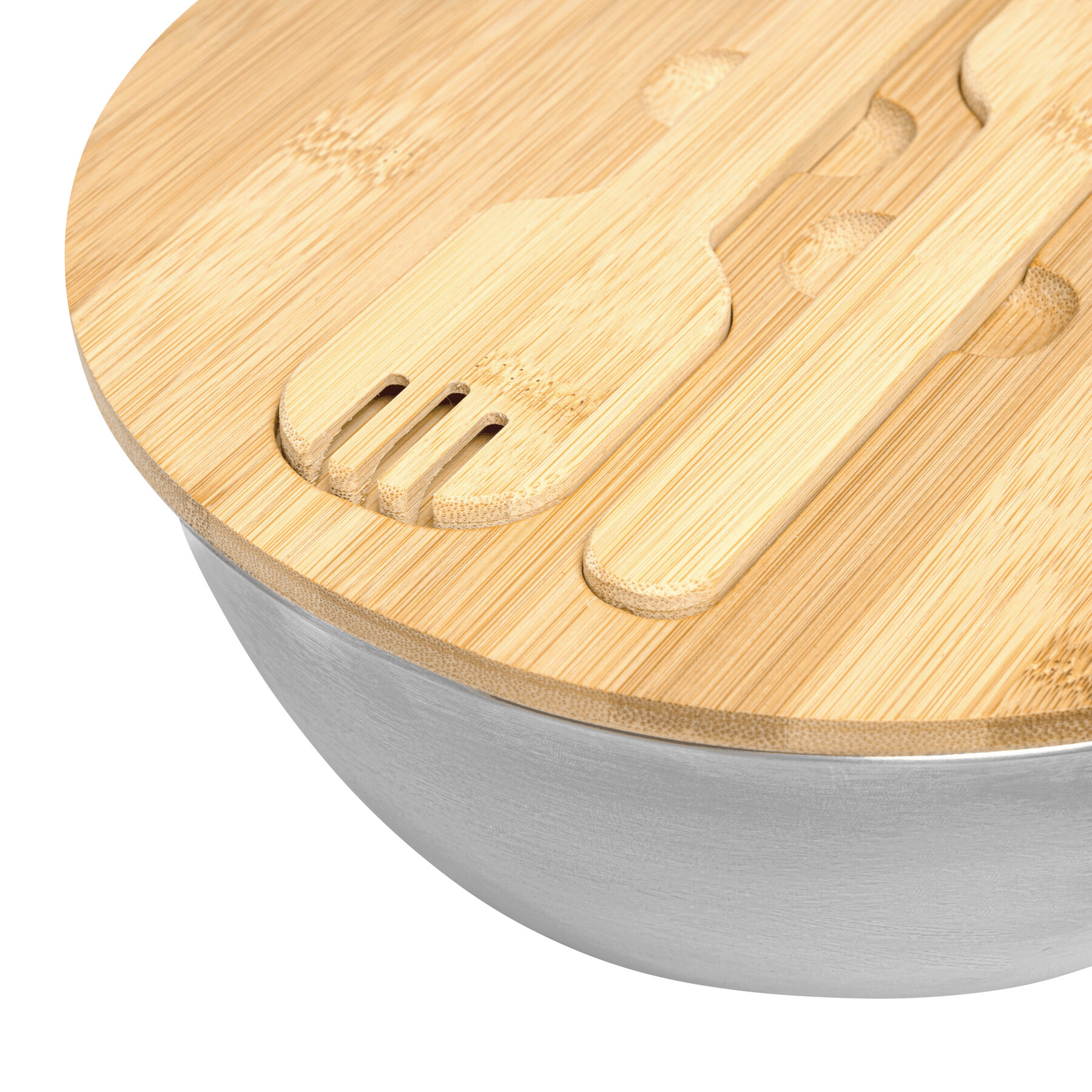 Salatschüssel EAT HEALTHY, braun, silber