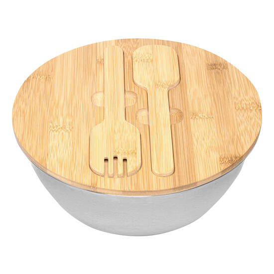 Salatschüssel EAT HEALTHY, braun, silber