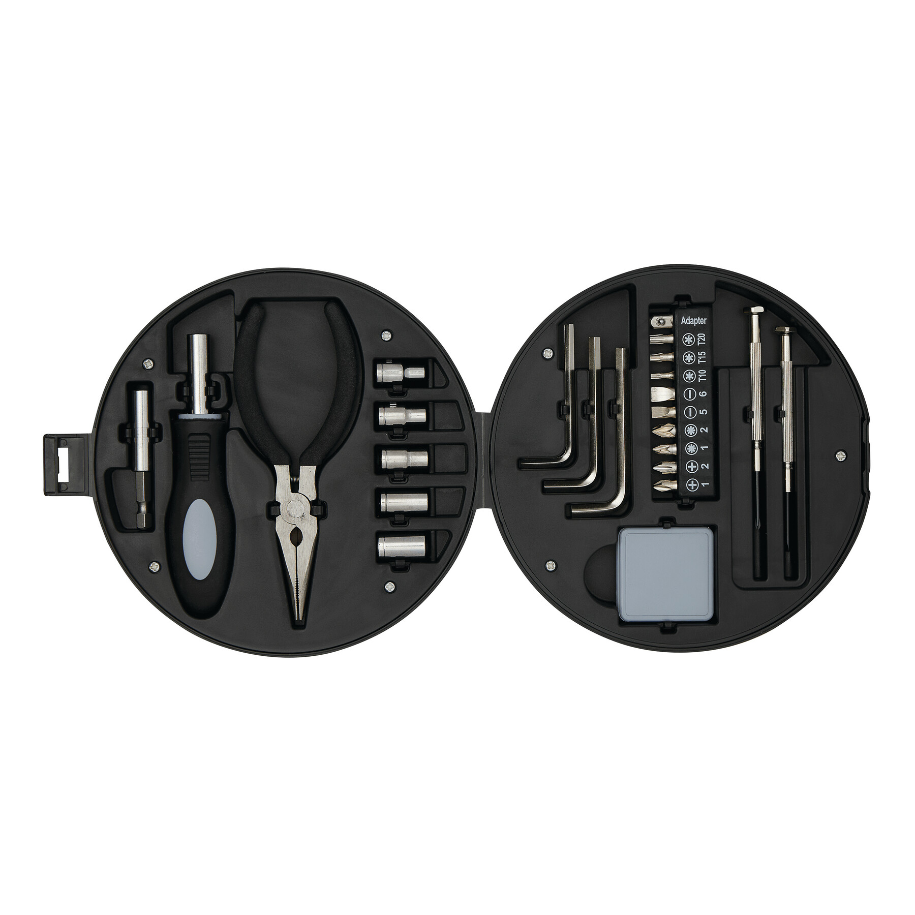 Werkzeug-Set COMPACTY, schwarz, silber