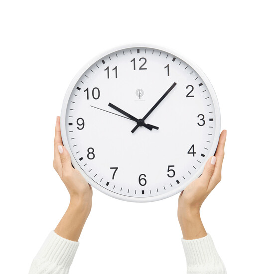 Funk-Wanduhr URANUS, silber, weiß