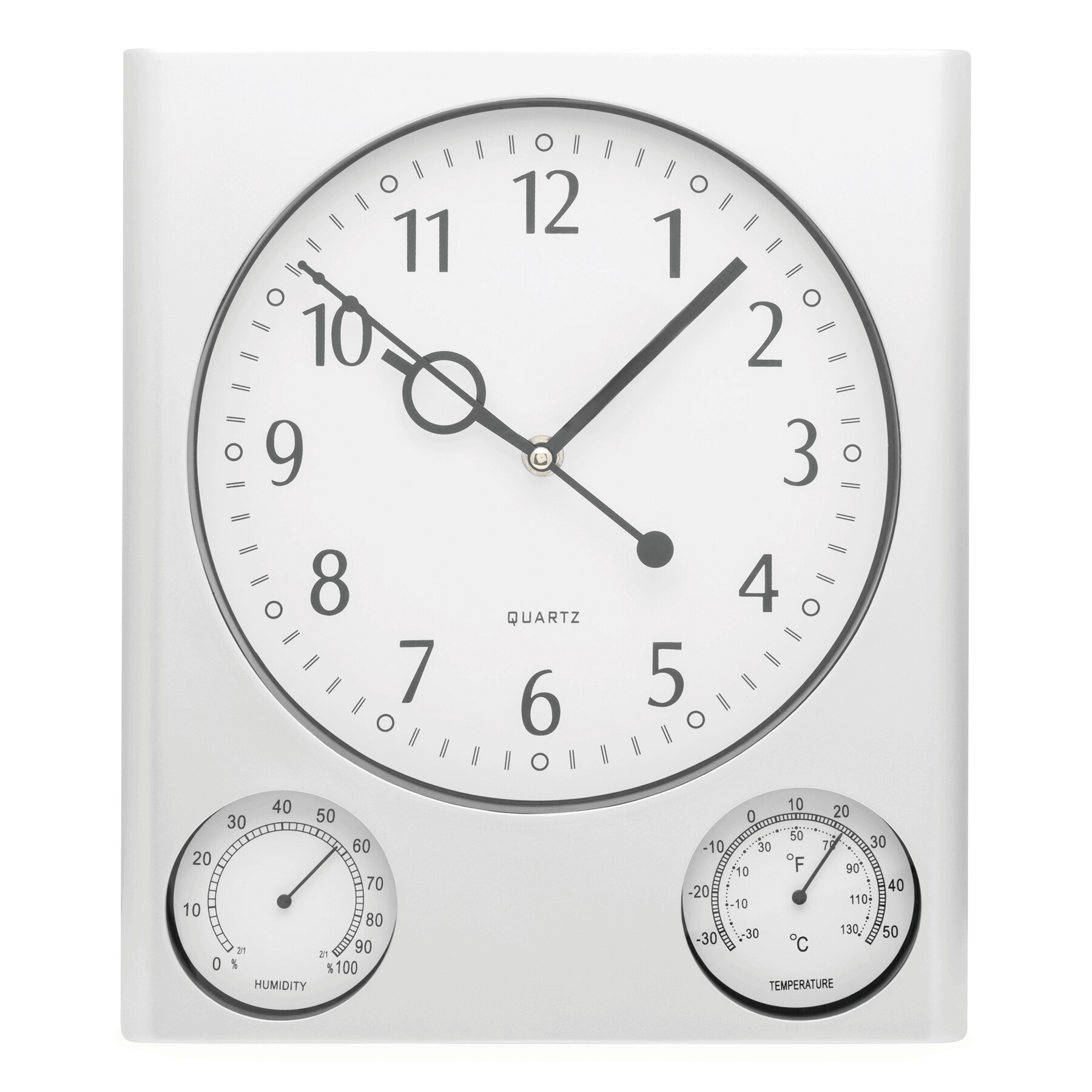 Rechteckige Wanduhr SATURN, silber