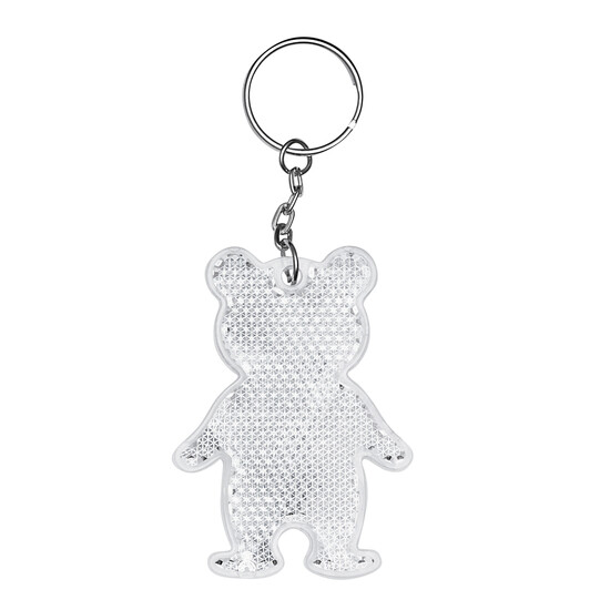 Reflektierender Schlüsselanhänger TEDDY, weiß