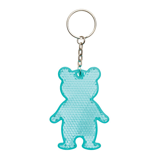 Reflektierender Schlüsselanhänger TEDDY, türkis