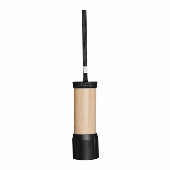 LED Taschenlampe BAMBOO SHINE, braun, schwarz