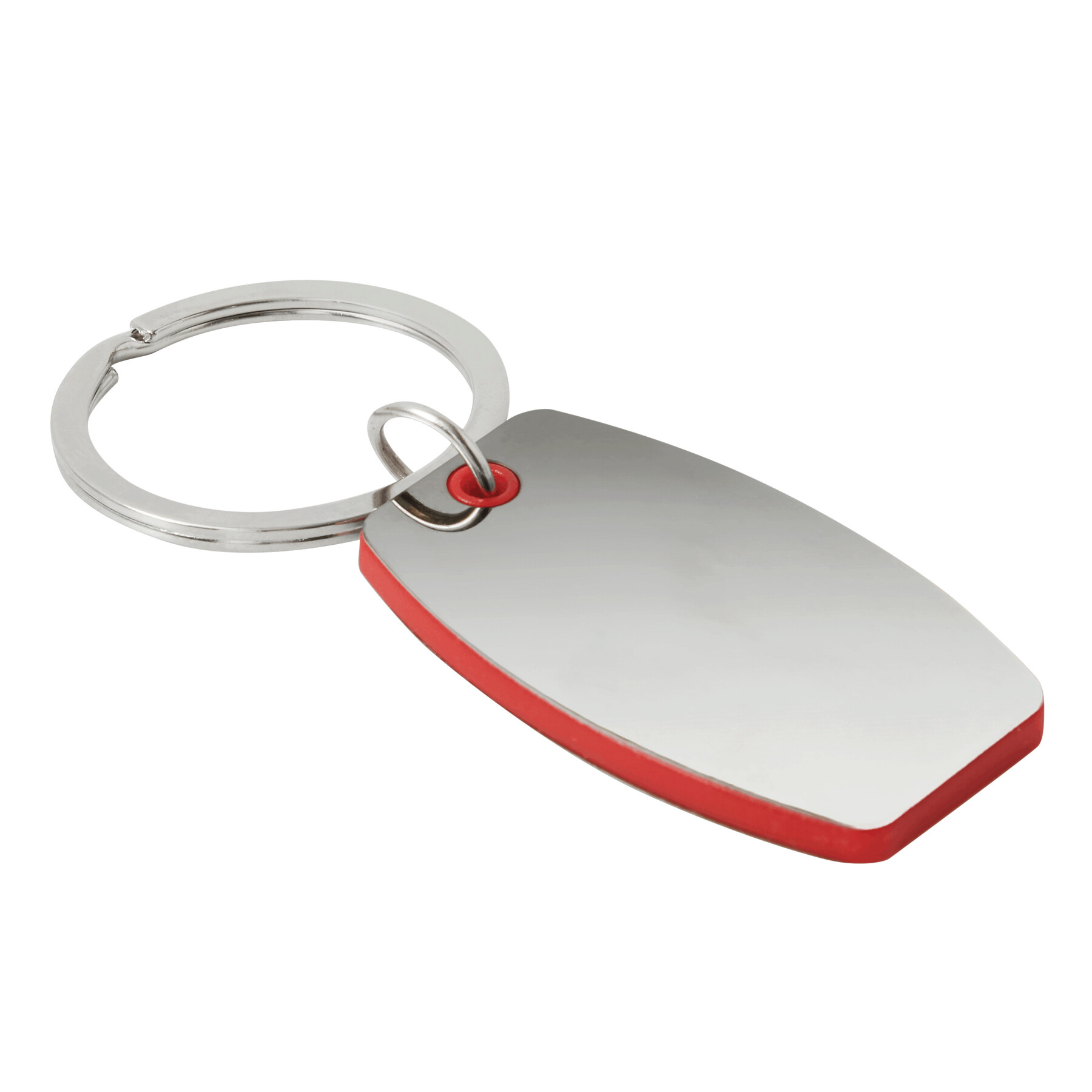 Schlüsselanhänger MIRROR, rot, silber
