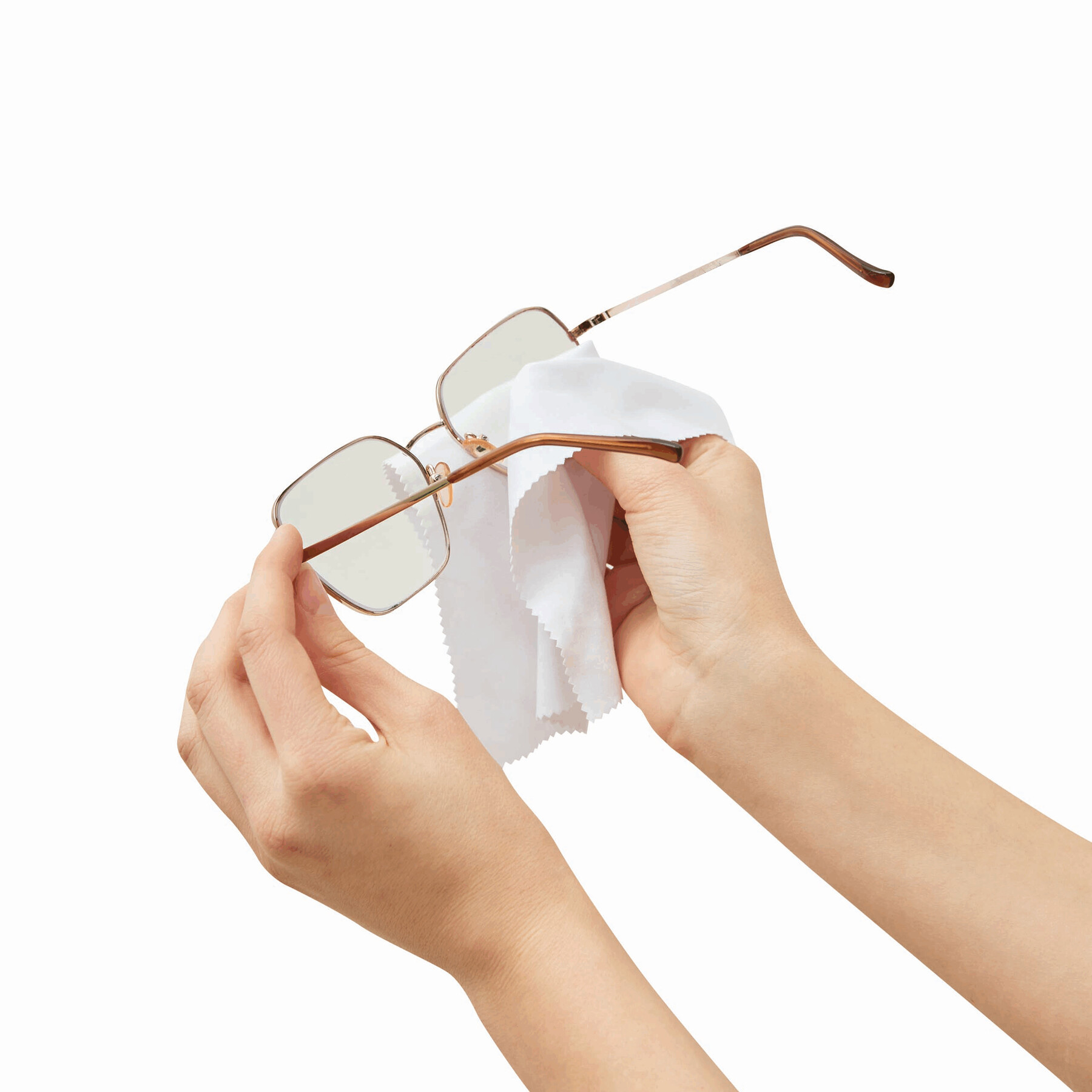 Mikrofaser-Brillenputztuch CLEAN UP, weiß