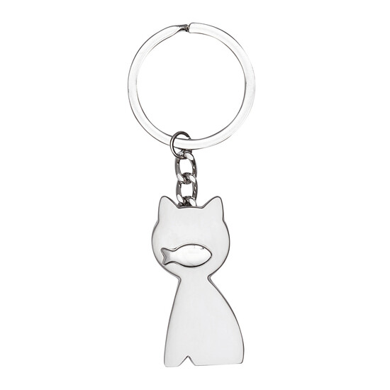 Schlüsselanhänger CAT, silber