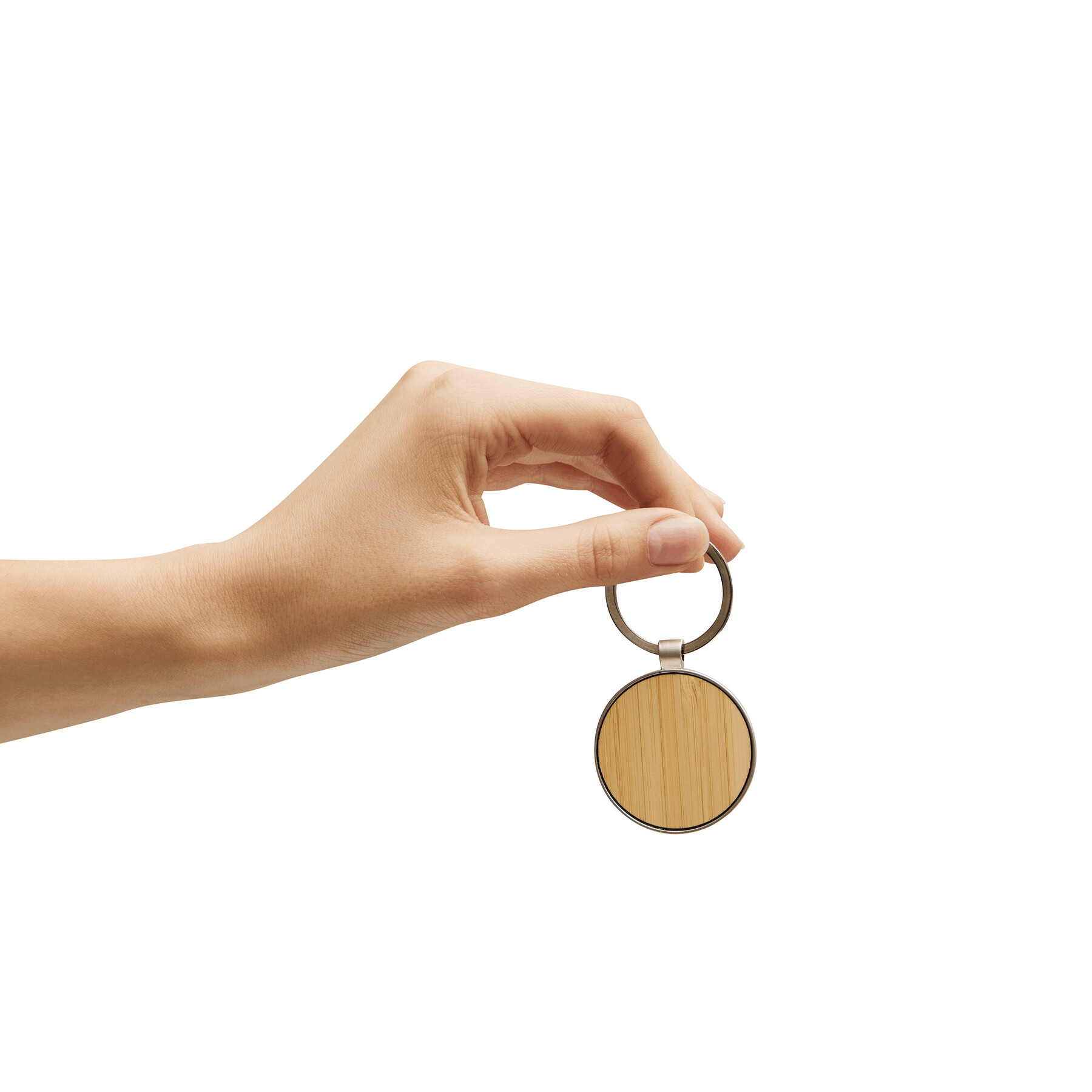 Schlüsselanhänger CIRCLE, braun, silber