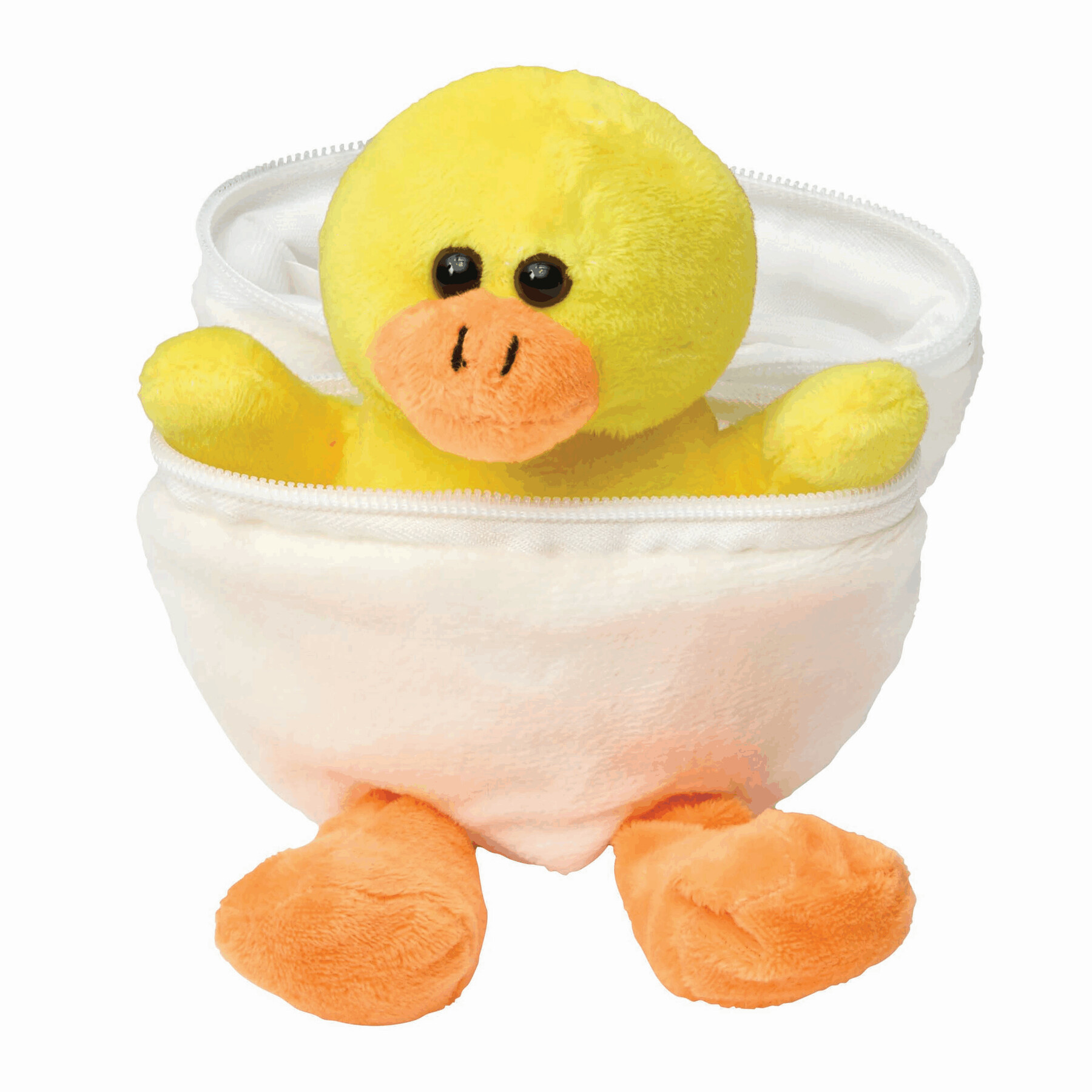 Plüsch-Ente LENI, gelb, orange, weiß