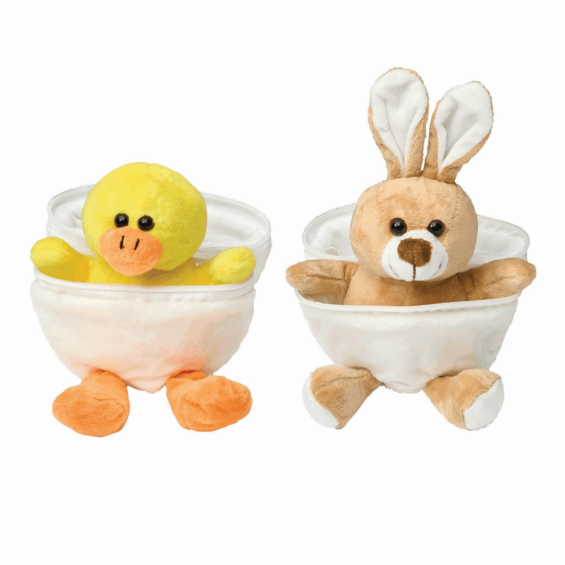 Plüsch-Ente LENI, gelb, orange, weiß