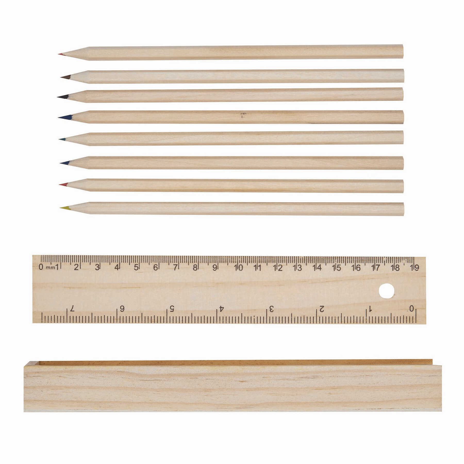 Naturholz-Buntstifte STRAIGHT, holz
