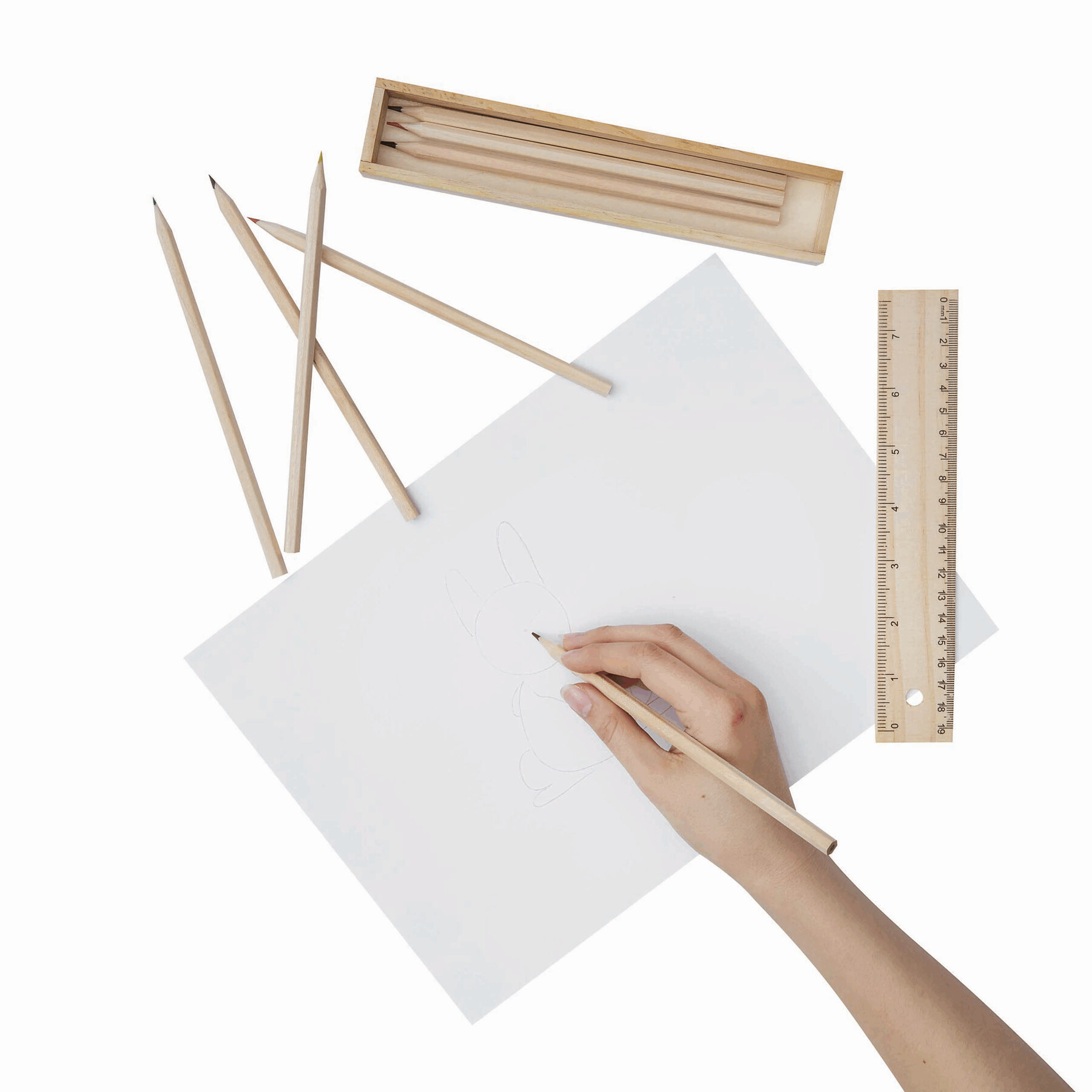 Naturholz-Buntstifte STRAIGHT, holz