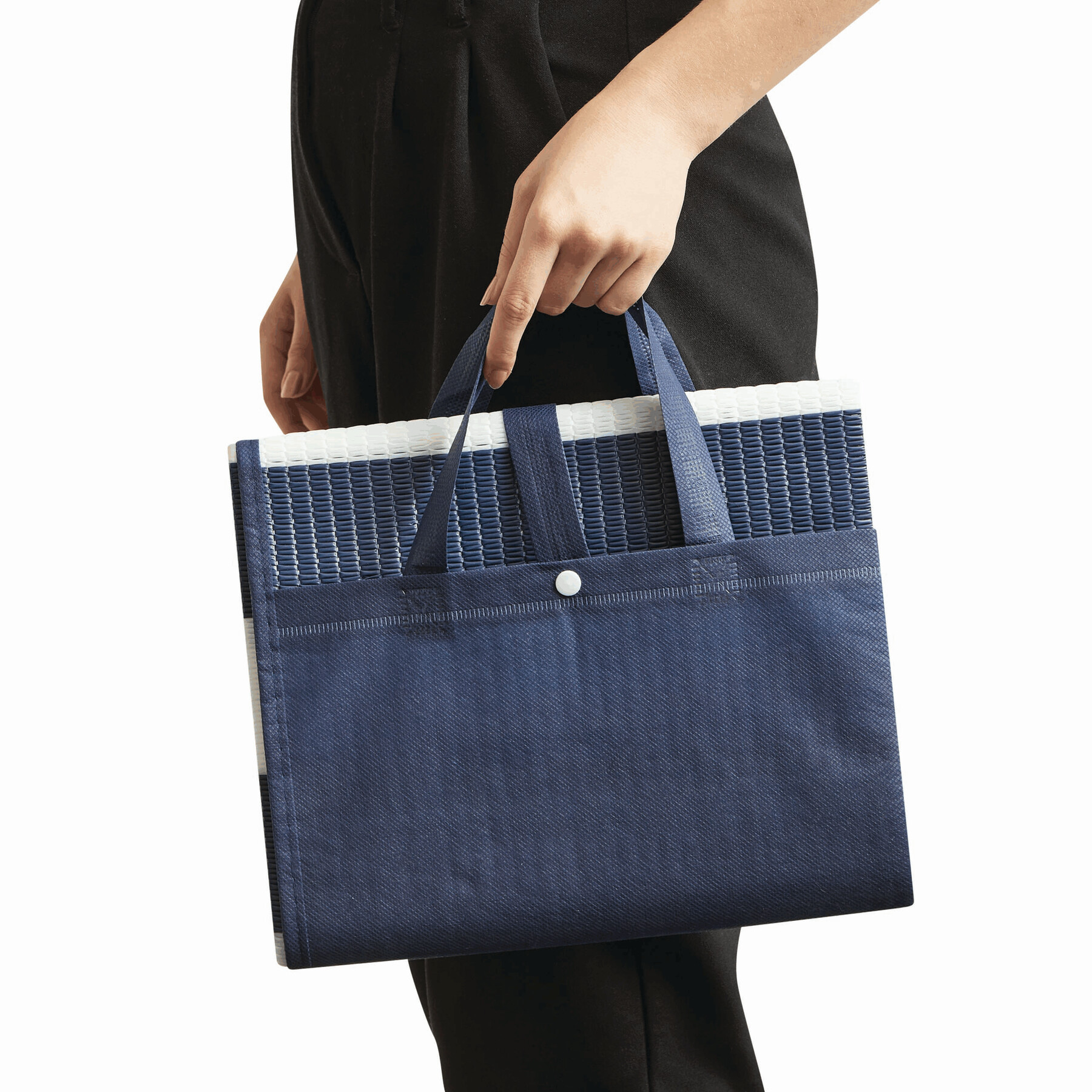 Maritime Strandmatte MARINA, blau, weiß