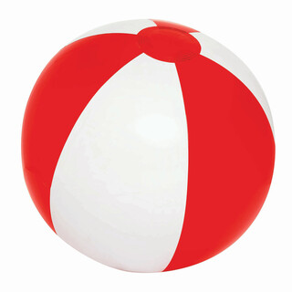 Strandball OCEAN, transparent rot, weiß