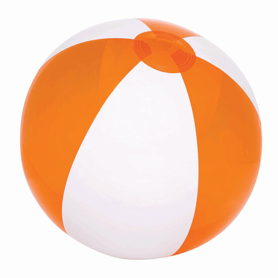 Strandball OCEAN, transparent orange, weiß