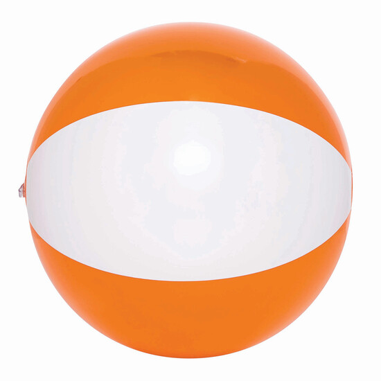 Strandball OCEAN, transparent orange, weiß