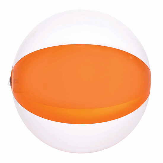 Strandball OCEAN, transparent orange, weiß