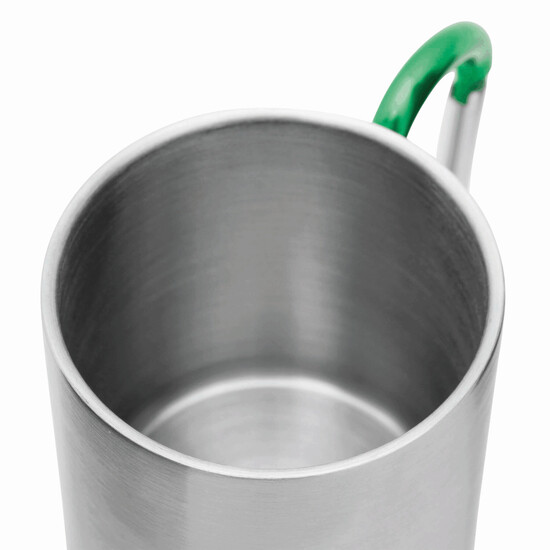 Edelstahl Becher HIKING DAY, grün, silber