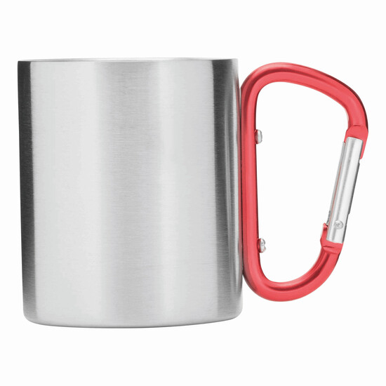 Edelstahl Becher HIKING DAY, rot, silber