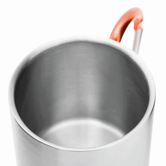 Edelstahl Becher HIKING DAY, orange, silber