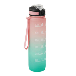 Sport-Trinkflasche HYDRO LEVEL, pink, türkis