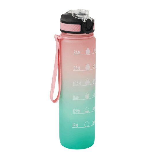 Sport-Trinkflasche HYDRO LEVEL, pink, türkis