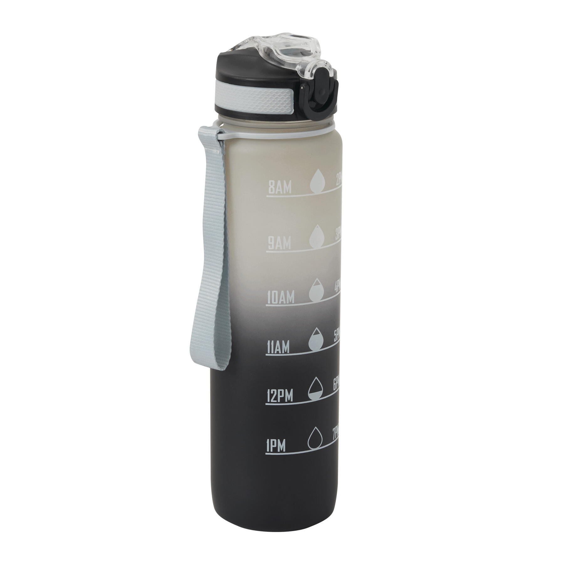 Sport-Trinkflasche HYDRO LEVEL, grau, schwarz