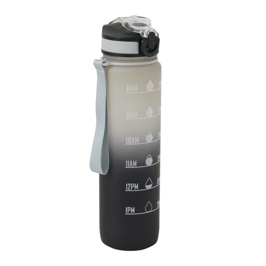 Sport-Trinkflasche HYDRO LEVEL, grau, schwarz