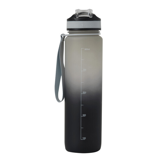 Sport-Trinkflasche HYDRO LEVEL, grau, schwarz