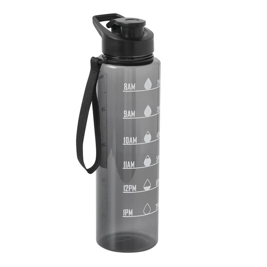 Sport-Trinkflasche AQUA LEVEL, schwarz