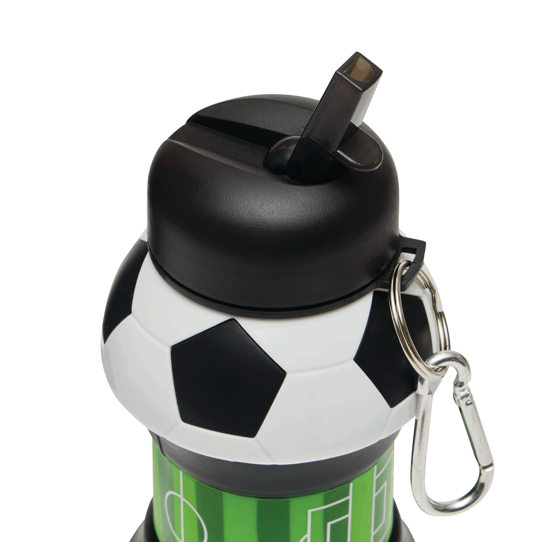 Faltbare Trinkflasche SOCCERMATE, schwarz