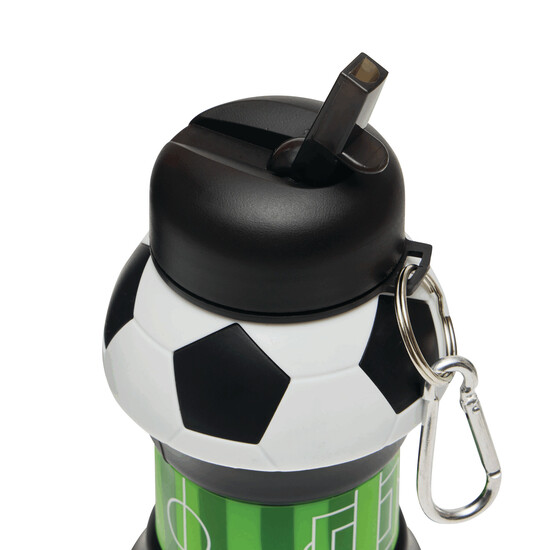 Faltbare Trinkflasche SOCCERMATE, schwarz