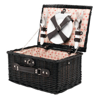 Weiden-Picknickkorb SUNSET PARK für 2 Personen, dunkelbraun