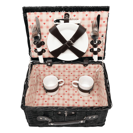 Weiden-Picknickkorb SUNSET PARK für 2 Personen, dunkelbraun