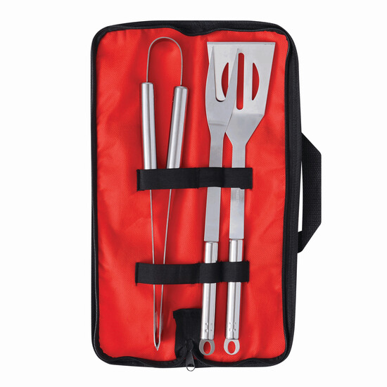 Grillbesteck SMOKY, rot, schwarz