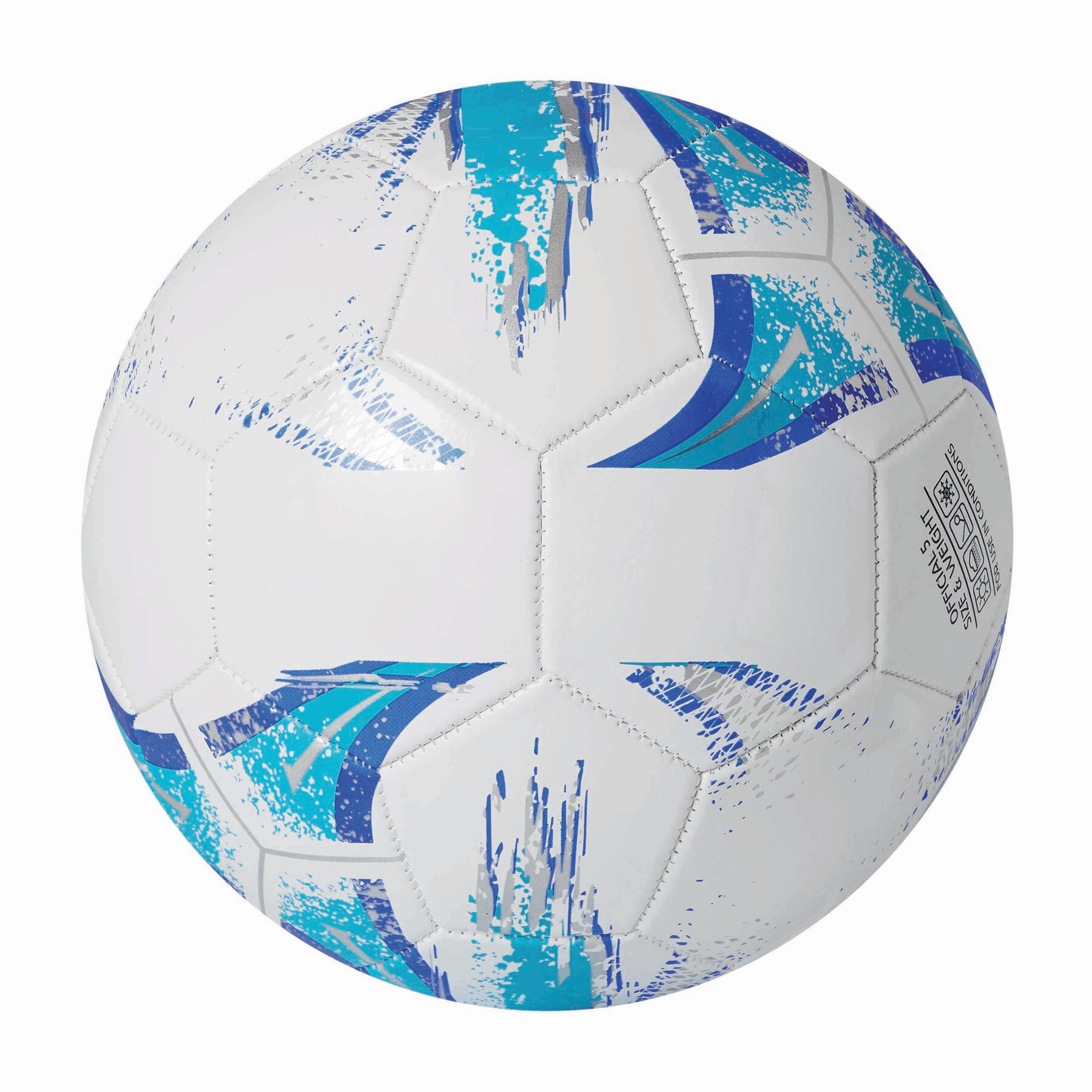 Fußball KICK AROUND, blau, weiß