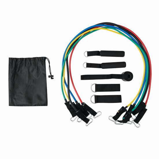 Fitnessbänder-Set FITNESS TIME, blau, gelb, grün, rot, schwarz