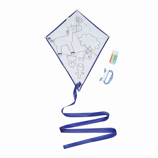 Drachen zum Bemalen ARTISTIC, blau, weiß