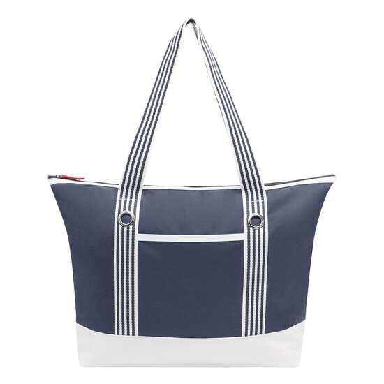 Strandtasche MARLENE, beige, marineblau