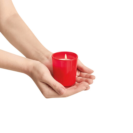 Kerze im Glas SPHERE, rot