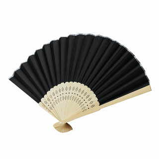 Faltbarer Fächer BAMBOO COOL, schwarz