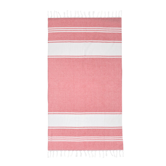 Großes Strandtuch / Saunatuch SUN & STEAM, rot, weiß