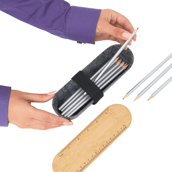 Stifteetui PEN STORE, braun, grau