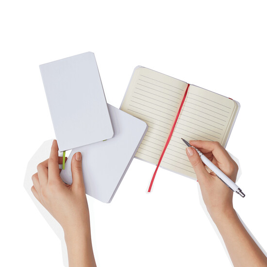 Notizbuch AUTHOR im DIN-A6-Format, pink, weiß