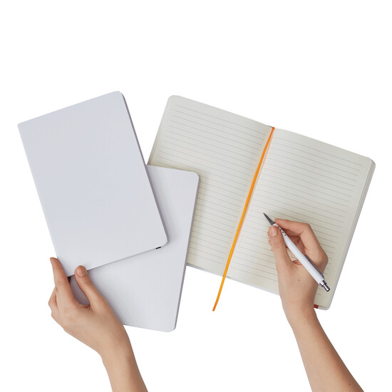 Notizbuch AUTHOR im DIN-A5-Format, orange, weiß