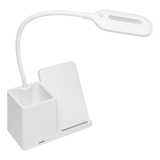 Schreibtisch-Lampe mit Ladestation LIGHT & CHARGE, weiß
