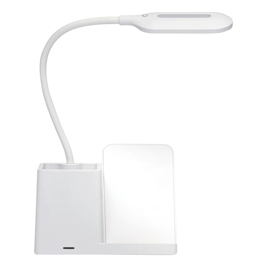 Schreibtisch-Lampe mit Ladestation LIGHT & CHARGE, weiß
