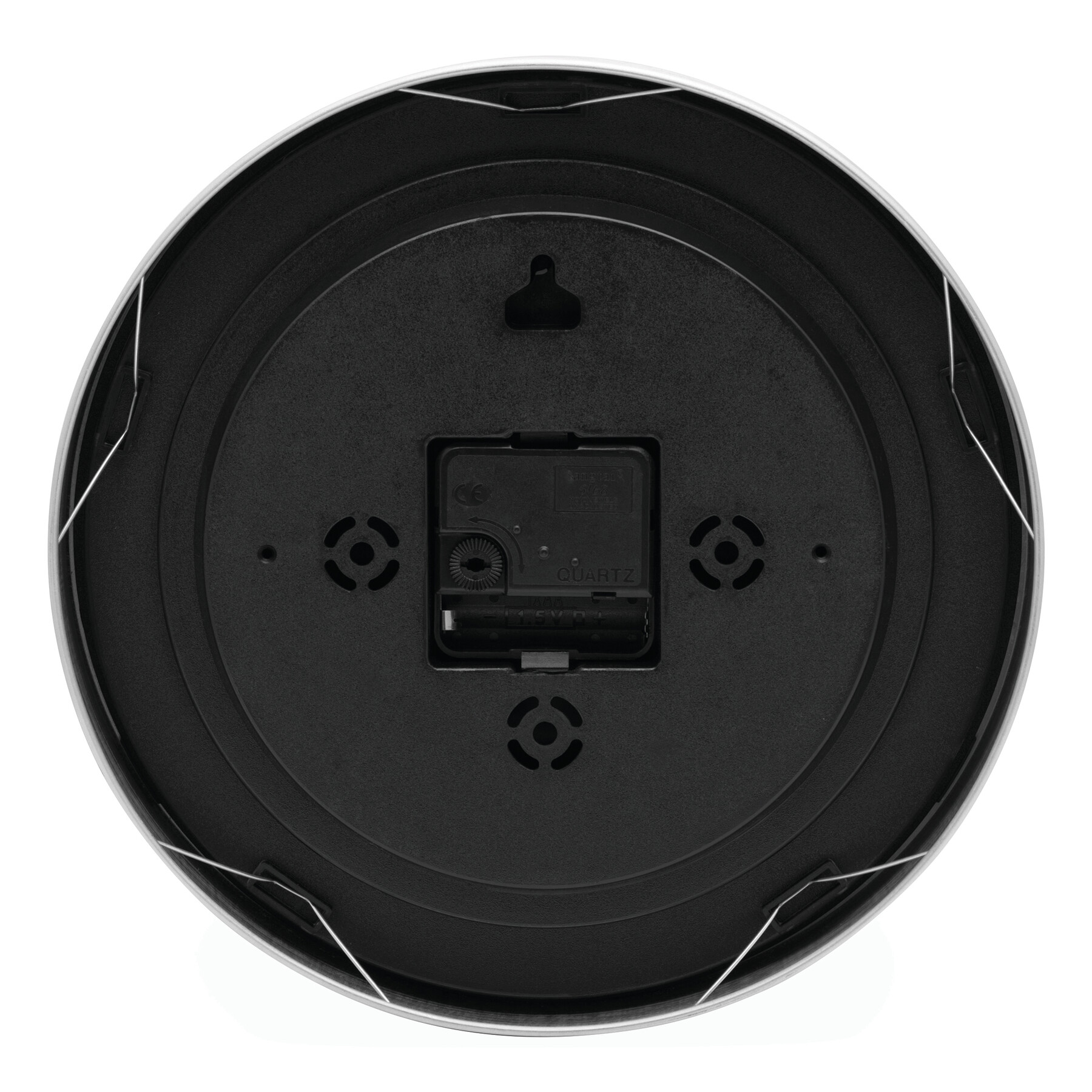 Wanduhr ROUNDABOUT, schwarz, silber