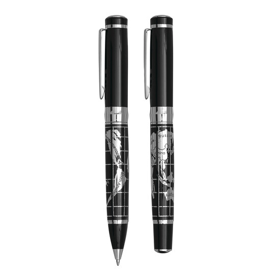 Schreibset INTERCONTINENTAL, schwarz, silber